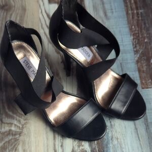 Steve Madden Black Strappy Heels